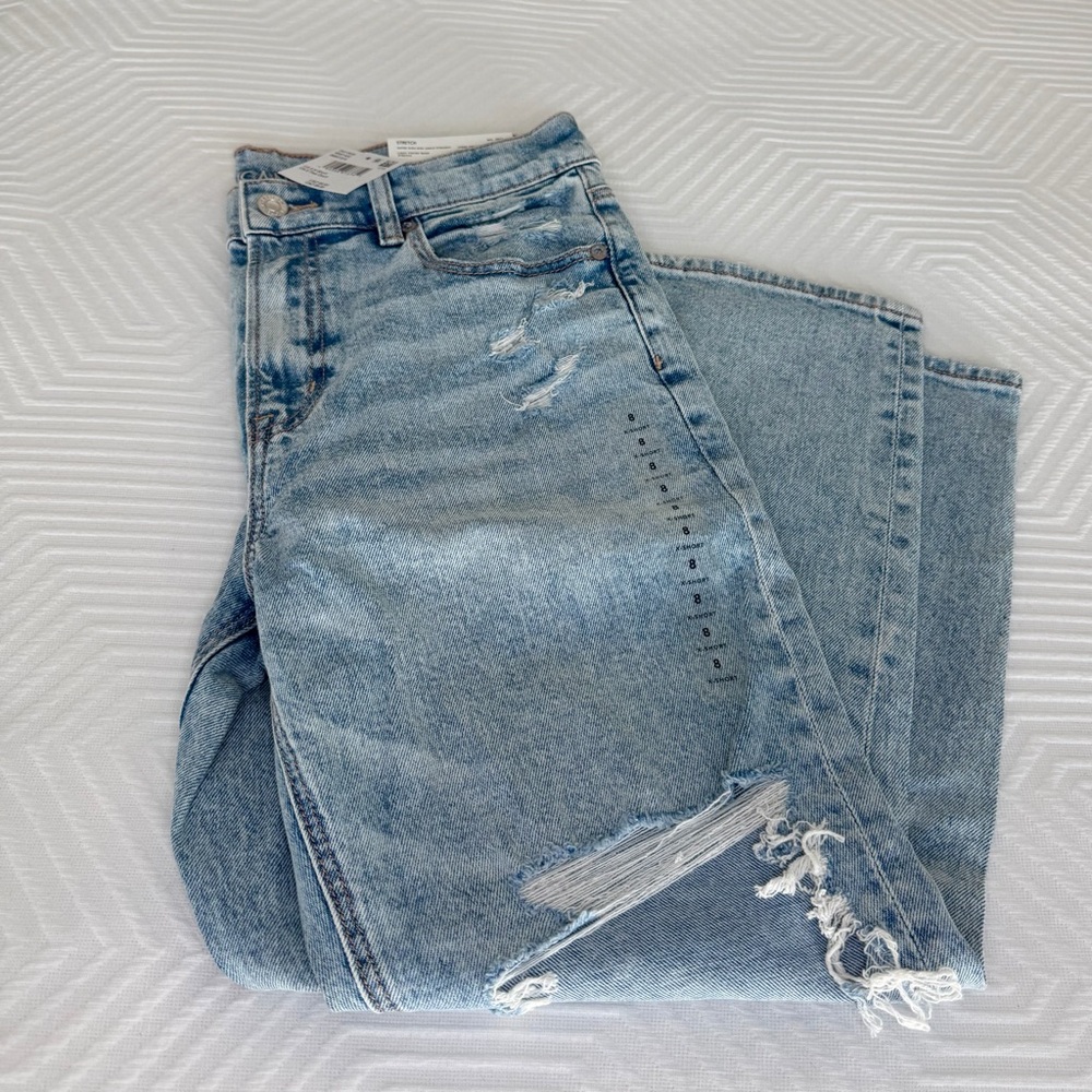 NWT American Eagle Super High-Rise Distressed Ankle Straight Jeans | 8 X-Short